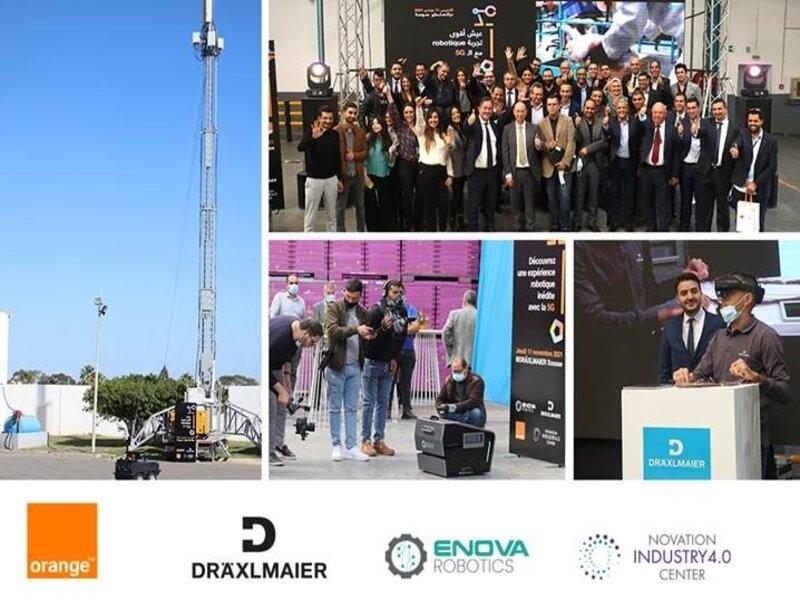Orange Tunisie, Dräxlmaier Tunisie, Enova Robotics et Novation City expérimentent ensemble l’apport de la technologie 5G pour l’industrie, une première en Tunisie !